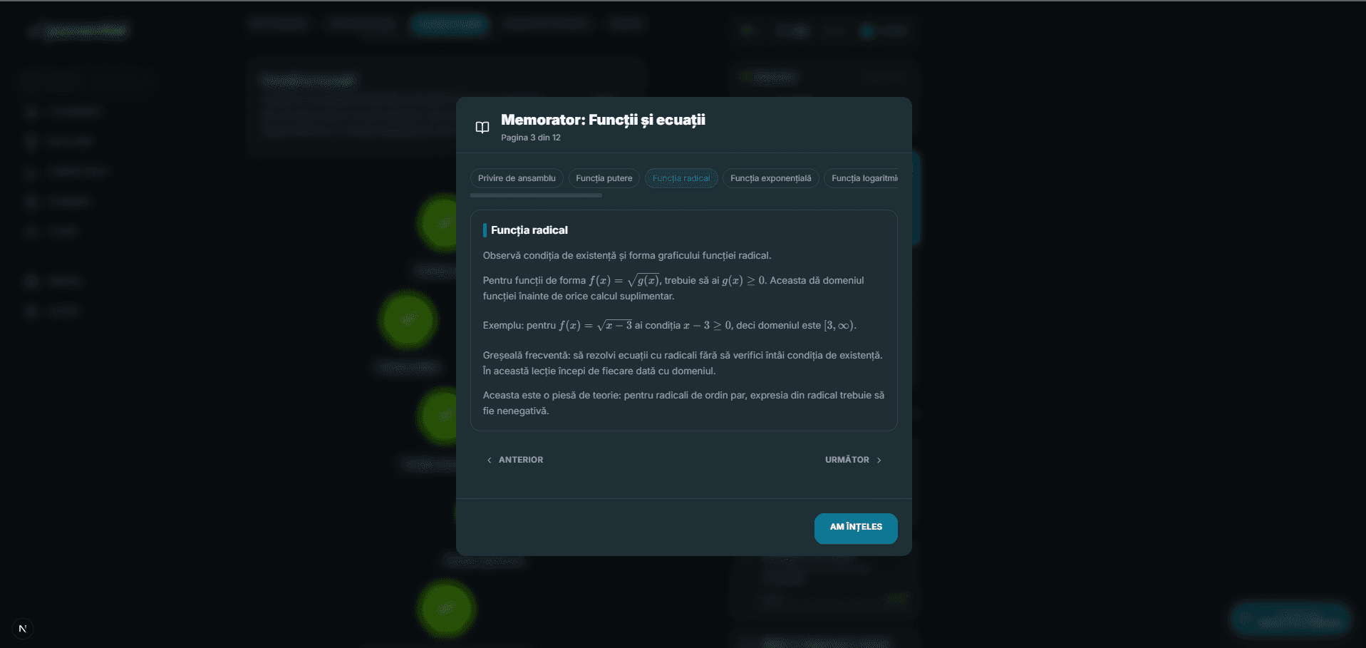 Ghid de teorie pentru elev cu explicații, formule și exemple