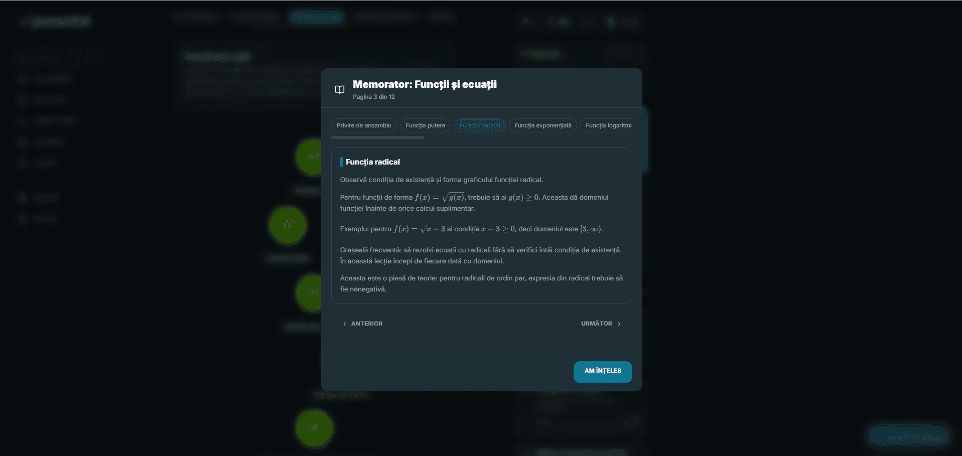 Ghid de teorie pentru elev cu explicații, formule și exemple